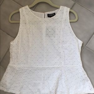 Liz Claiborne while peplum lace top